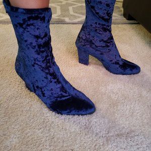 Blue Velvet Boots, 9.5
